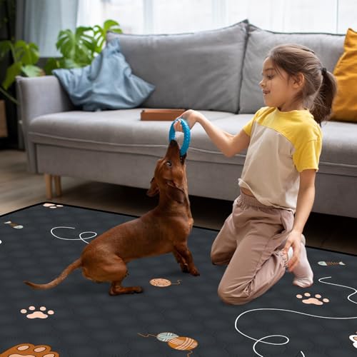 MODESLAB Guinea Pig Cage Liner Washable, 72in x 72in Ultra-Absorbent Guinea Pig Bedding for Cage Non-Slip Leak-Proof Pee Pads for Dogs Rabbit Bunny Cat Litter Mat, Black by MODESLAB - Used condition - Image 8