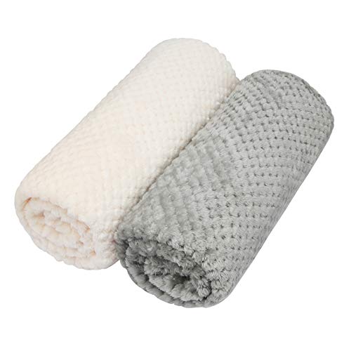 SLSON 2 Pack Dog Blanket Washable, Warm Soft Pet Throw Blanke for Bed Covers, Fuzzy Cat Blankets for Couch, Sofa, Car, Travel, 70x100cm, Grey and White - Image 8