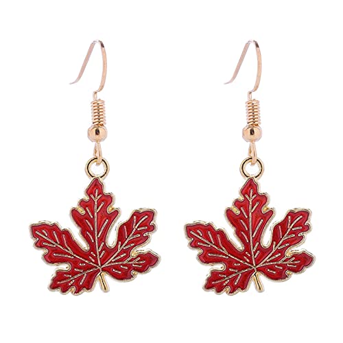 Colorful Thanksgiving Maple Leaf Dangle Earrings Dainty Fall Leaf Earrings for Women Girls Jewelry