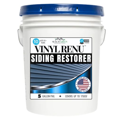 Vinyl Renu Premium Color Restorer Restores Original Color and Beauty to Vinyl, Aluminum, Hardie Boards Works Great on all Doors & Faded Surfaces Rejuvenates Plastics & Metals Lasts 10+Years 5G Pail