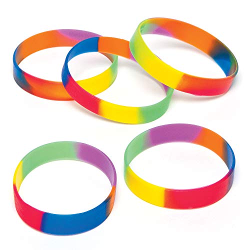 Baker Ross Bracelets en Caoutchouc Multicouleur - Lot de 10, Bracelets pour Enfants (AG758)