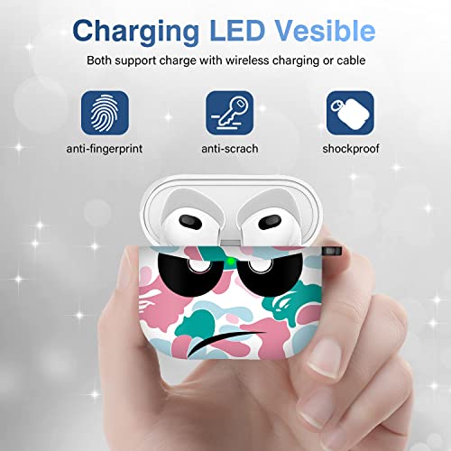 Image of for Airpods 3 Case 2021, Don't Touch Me for Airpods Cover with Keychain Soft Cute Shockproof Cover for Women Men Compatible with for Airpods 3 Charging Case,Pink