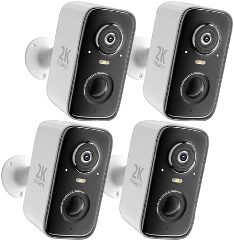 Amazon.com : 4PC 5G/2.4G Security Cameras Wireless Outdoor,2K Battery ...