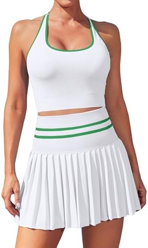 ATTRACO 2 Piece Tennis Dresses for Women High Waisted Pleated Ski...