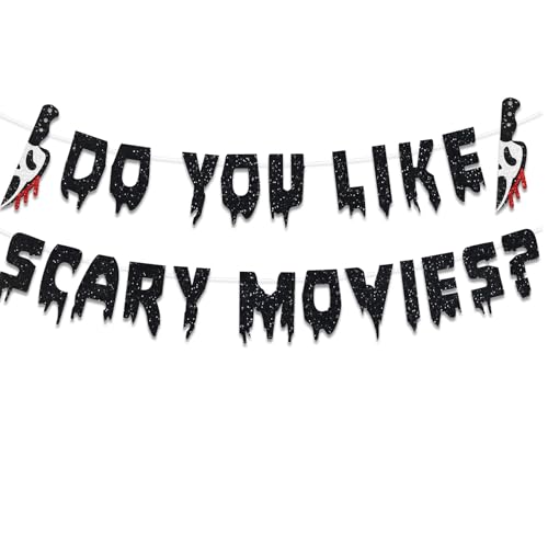 Do You Like Scary Movies Banner Halloween Movie Night Party