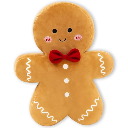 BrKern Lebkuchen Kissen 17cm, Weihnachtskissen Kuscheliges...