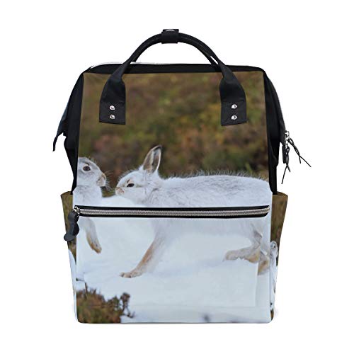 Kalten Winter Schnee Kaninchen Große Kapazität Wickeltaschen Mama Rucksack Multi Funktionen Windel Wickeltasche Tote Handtasche Für Kinder Babypflege