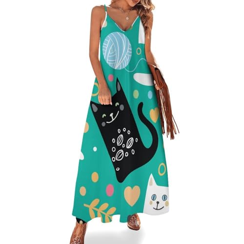Robe Longue pour Femme Ete sans Manches Fluide pour Valise de Vacances