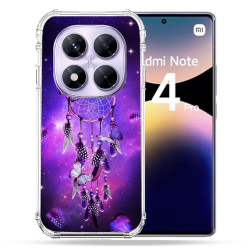 Coque Redmi Note 14 Pro 4G attrape rêve papillon esprit zen
