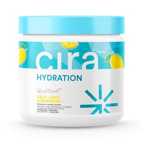 Cira Hydration Powder x Alicia McCarvell's Electrolyte Drink Mix with Himalayan Salt for Dehydration Relief and Recovery - Self Love Lemonade, 45 Servings
