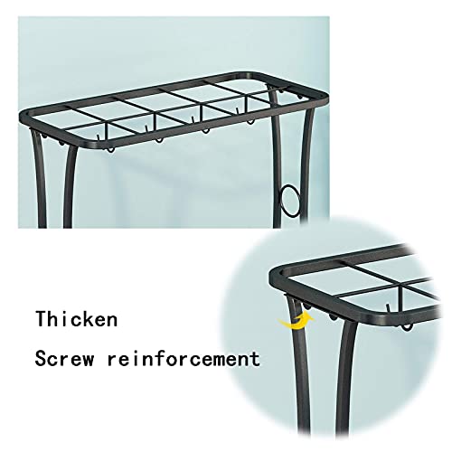 Porte-parapluies design rectangle noir structure solide et rangement petit espace - 5