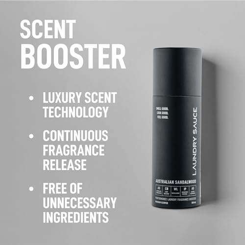 Laundry Sauce - Luxury Scented Laundry Detergent Pods & Scent Booster Bundle (Australian Sandalwood), Premium Laundry Washing Pods with High-End, Sophisticated Fragrances, Dye Free & HE Compatible