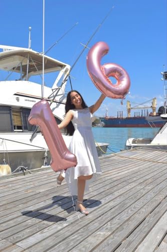 Image of 7 Balloon Numbers Birthday Decorations, 40In Pearl Pink Balloons for Party | Eye-catching Appearance, Perfect Decorative Centerpieces, Convenient Self-sealing Structure, Widely for Various Occasions