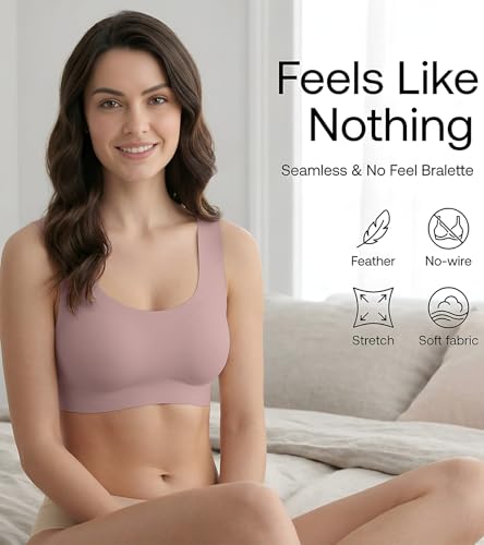 Image of DClub Comfort Revolution Seamless Bra -Easy lite Full-Coverage Wireless Everyday Bra with Soft Comfort with Removable Pad.