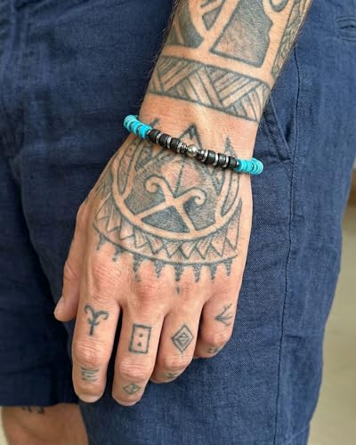 Pulsera de Turquesa con Hematite y Cuentas de Madera miniatura 3