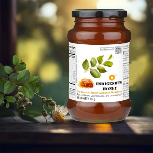 Image of INDIGENOUS HONEY Sidr Honey Organic Raw Unfiltered Pure 17.64 oz Glass Jar