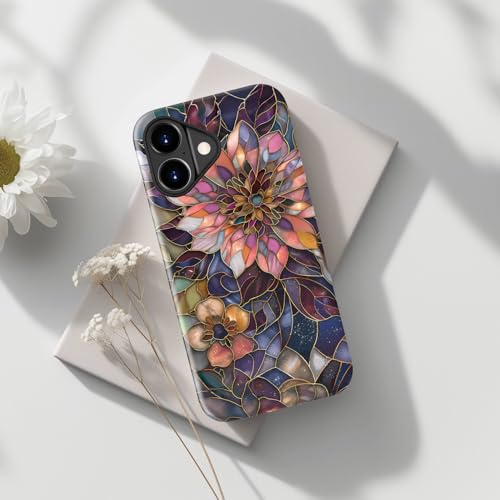 Image of Goodon for iPhone 17 Case Cute - Wireless Charging Compatible - Dual-Layer Hard Shell + Silicone Cover - Protective Phone Case with Trendy Designs for Women - Blooming Purple Flower | Dual-Layer Hard Shell + Silicone, Slim Fit Protective Phone Cover with Wildflower Designs for Women Girls