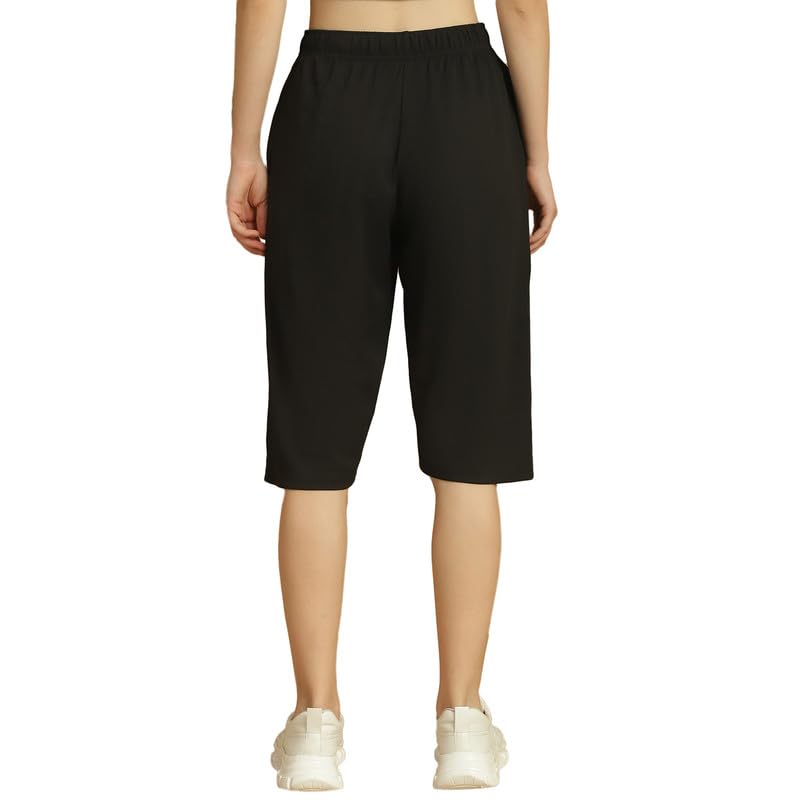 Image of Mack Jonney Solid Regular Fit Polyster Lycra Capri for Women-P
