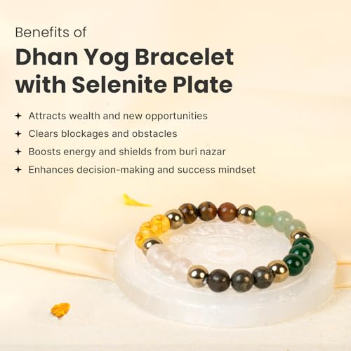 Image of Astrotalk Dhan Yog Bracelet |Attracts Wealth & Prosperity | Manifest Wealth with Citrine, Jade, Tiger Eye, Clear Quartz & Pyrite Stone | Bracelet for Man & Woman | Gift for Man & Woman
