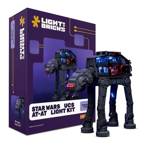 Image of Light My Bricks LED Light Kit for LEGO Star Wars UCS AT-AT 75313 - Custom Display Lighting to Illuminate and Enhance the LEGO 75313 Model (Lights Only, Model Not Included)