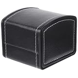 VILLCASE Kleine Uhrenbox aus Pu Leder mit Elastischem Klappdeckel Schmuckkästchen für 1 Uhr Organizer mit Abnehmbarem Kissen Klassische Aufbewahrung für Uhren im Alltag