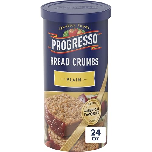 Image of Progresso Quality Foods Plain Bread Crumbs, 24 oz | Finely ground texture, Use as binder for meatballs & meatloaf, Crispy topping for pasta dishes & baked meats