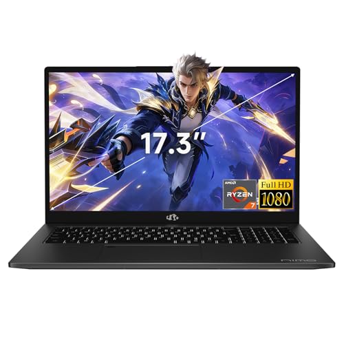 Image of NIMO 17.3 inch Gaming & Creator Laptop, AMD Ryzen 7 7735HS (Up to 4.75GHz, 8C /16T, Beats i7-12650H), 16GB DDR5 RAM, 1TB SSD, Radeon 680M, Large FHD IPS Screen, 180 Viewing, for Video Editing & Student
