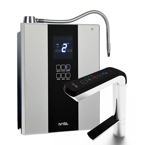 IVYEL PL-MAX Under Sink Water Ionizer – Korean-Made Smart Touch Faucet System with 7 Solid Platinum-Titanium Plates, DARC Self-Cleaning & 5-Year Warranty