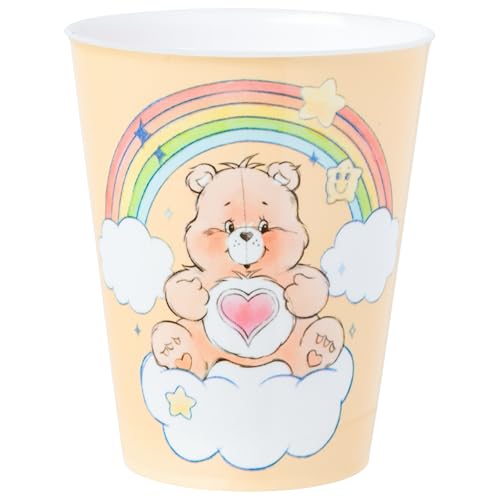 Image of Silver Buffalo Care Bears Rainbow 4 Piece Plastic Mini Cup Set Featuring Cheer, Grumpy, Tenderheart, and Funshine Bear, 1.5 Ounces