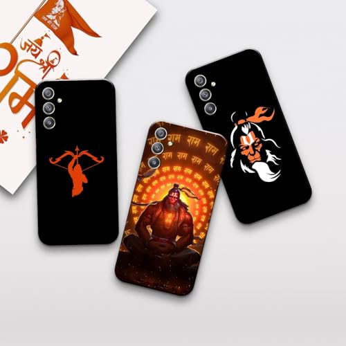 Image of COLORflow Back Cover Compatible with Samsung Galaxy A34 5G | Hanuman Ji, Bajrangbali, Lord, God Color Customized Back Cover Compatible with Samsung Galaxy A34 5G
