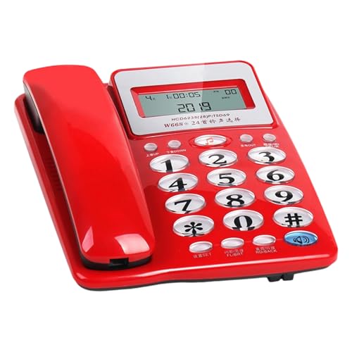 Obotsnoi Teléfono fijo con cable, botón grande, para el hogar, hotel, negocios, escritorio, teléfono fijo para oficina, hogar, hotel, habitación de invitados, teléfono de oficina con cable