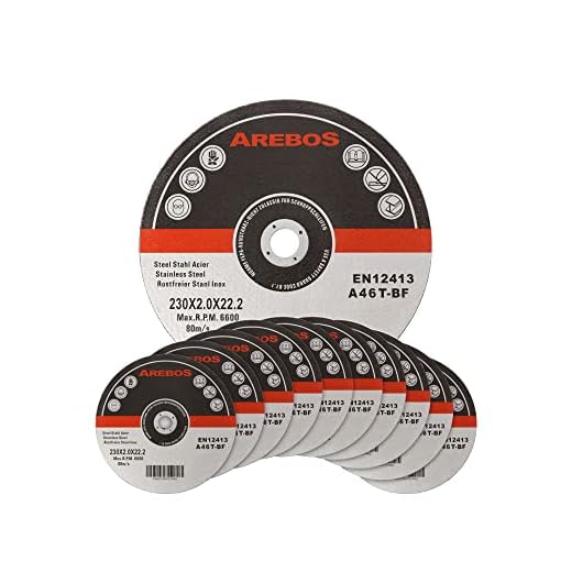 Arebos 25x 230 mm Meule à tronçonner | Fer, Métal, Acier, Inox, Aluminium (230 x 1,0 x 22,2 mm) Disques à tronçonner 230 pour Meuleuse d'Angle