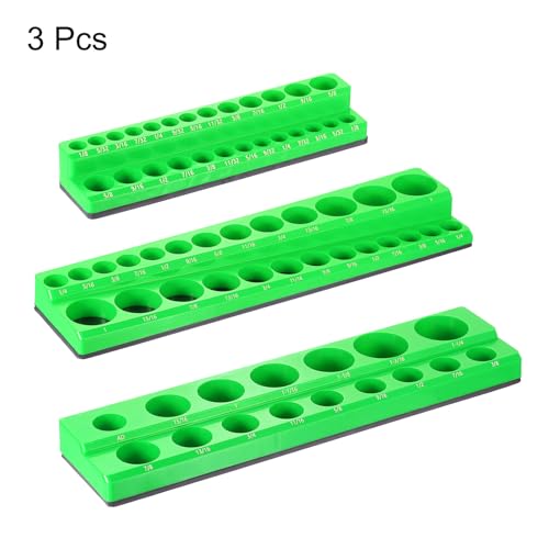 Organiseur de douilles magnétiques vert HARFINGTON pour 68 pièces standard et profondes - 3