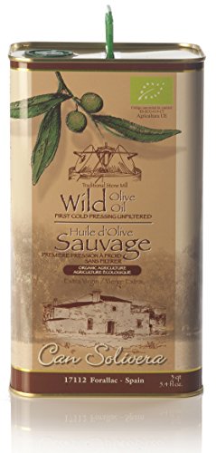 Can Solivera, Wild Certified Organic Stone Mill Extra Virgin Olive Oil, - Family made - Single Source from Catalonia, Spain, Unfiltered, Unrefined (101 fl Oz. (3L) Tin)