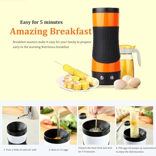 Automatic Electric Egg Roll Maker - Effortless Breakfast Machine with Sausage Tubes & Egg Moulds for Delicious Hot Dogs - Image 2