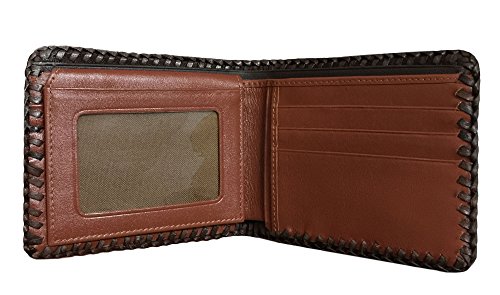 D'SHARK Luxury Crocodile Skin Leather Bi-fold Short Wallet (Dark Brown) - Image 5