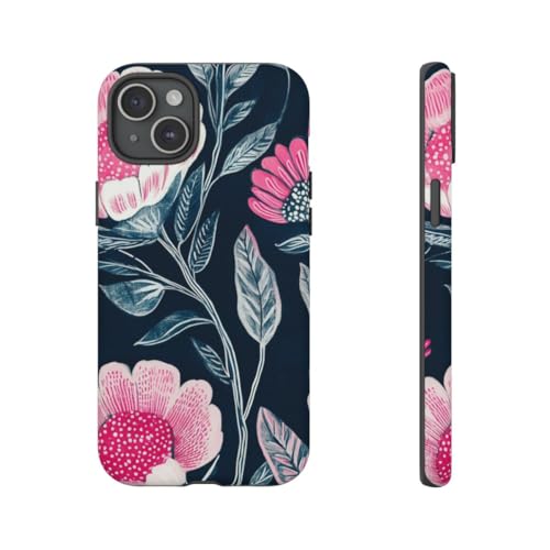 Coque iPhone 15 Plus rigide mate motif floral chic et élégant