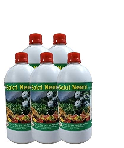 Sakti Organic Pure neem Seed Oil (5 Liter) Concentrate Azadirachtin 1500 PPM (Min) Insecticide pesticides fungicides Liquid for Organic Farming Vegetable Plants and Orchids, Quantity - 5 Litre