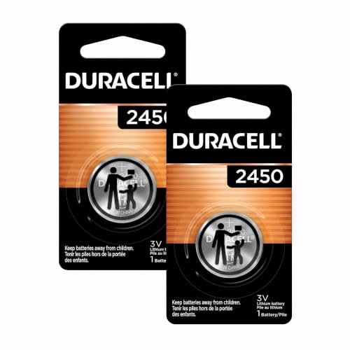 DURACELL CR2450 Lithium Battery, Coin Battery for Key Fob, Car Remote, Watch, and Other Devices, CR2450 Lithium 3 Volt (3V) Cell, 1 Count, (Pack of 2) - image 1