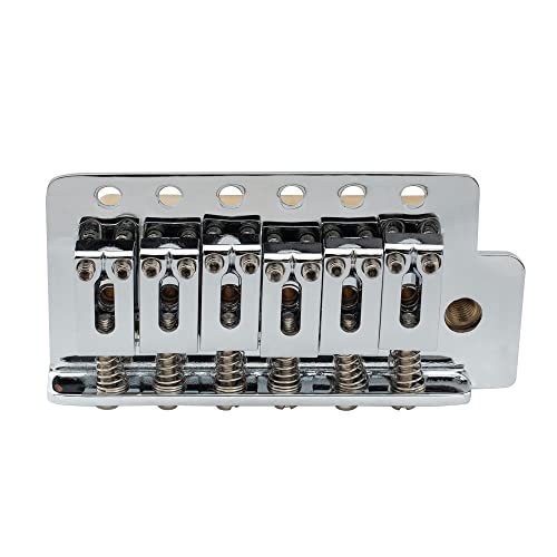 Musiclily Pro 52.5mm Modern 6-Screw Tremolo Bridge 40mm Solid Brass Block for Squier Strat Style Electric Guitar Chrome - Image 3