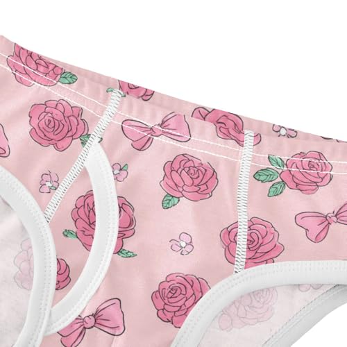 Wusikd Pink Roses Bows Cute Boys' Underwear Cotton Boys Briefs Soft Toddler Underwear 2T4