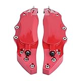Akozon Brake Caliper Cover, 2pcs Aluminum Alloy Brake Caliper Guard High Precision Car Brake Caliper Protector For Wheel Hub 16in-17in Medium (Red)