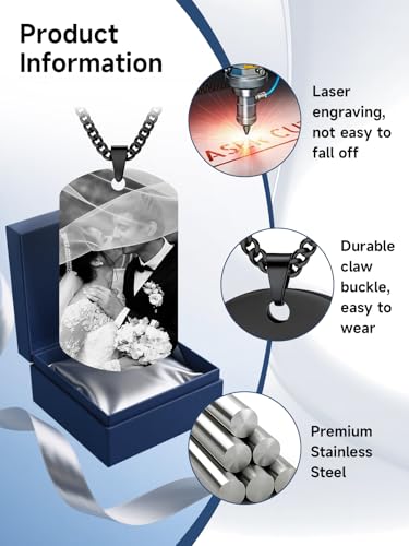 Picture Necklace Personalized Photo - Custom Engraved Text Dog Tags Necklaces, Customized Gifts for Men Women3