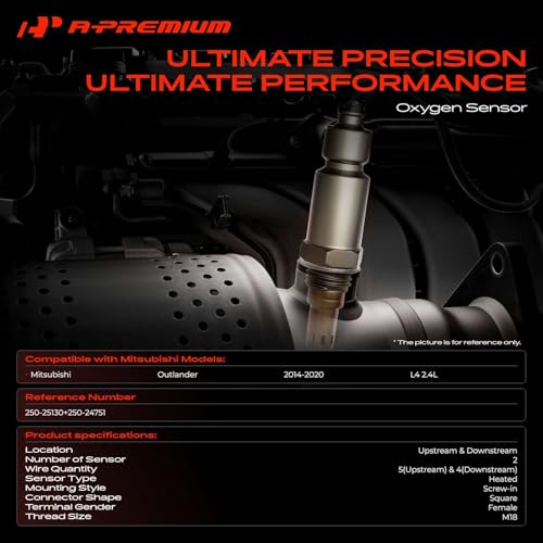 A-Premium O2 Oxygen Sensor Compatible with Mitsubishi Outlander 2014-2020, 2.4L, Upstream and Downstream, 2-PC Set by A-Premium - Image 2