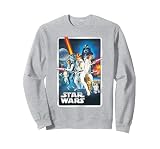 Star Wars A New Hope Classic Poster Sudadera, Unisex para Adultos, Gris Jaspeado, M