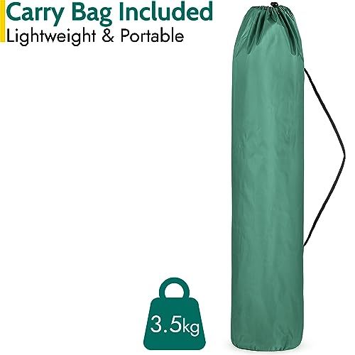 Trail Kestrel High Back Folding Camping Chair, Luxury Padded Seat with Breathable Mesh, Heavy Duty Tubular Steel Frame, Cup Holder Armrest, Lightweight & Portable with Carry Bag (Green)