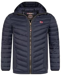 Geographical Norway Herren Herbst Winter Jacke Steppjacke Stehkragen Übergangs, Farbe:Navy, Größe:XXL