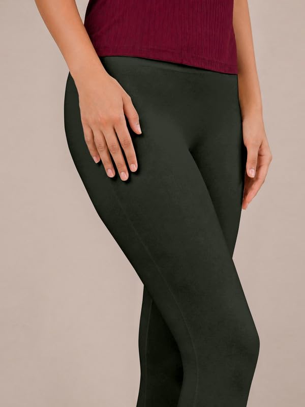 Image of TRENDMALLS Women's Microfiber Elastane Stretch Soft Churidar Length Leggings with Ultrasoft Waistband