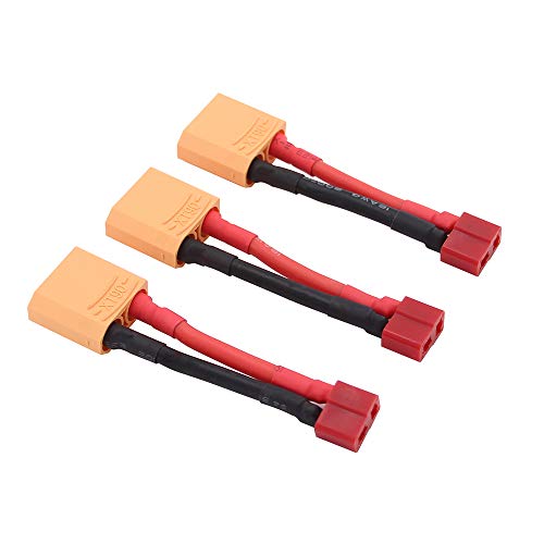 3 unidades adaptador XT90 macho a conector T hembra miniatura 1