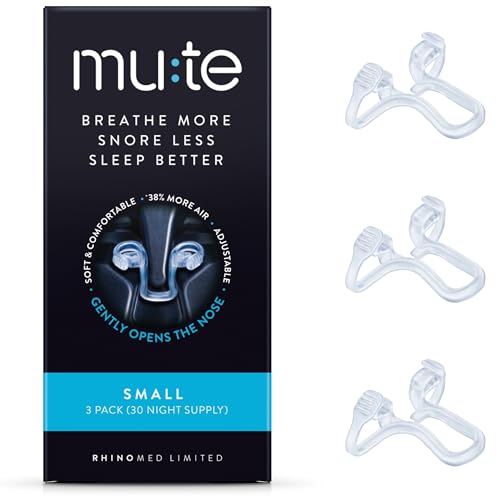 Mute by Rhinomed Nasal Dilator for Snore Reduction | Small 3pk | Increase Airflow | Anti Snoring...